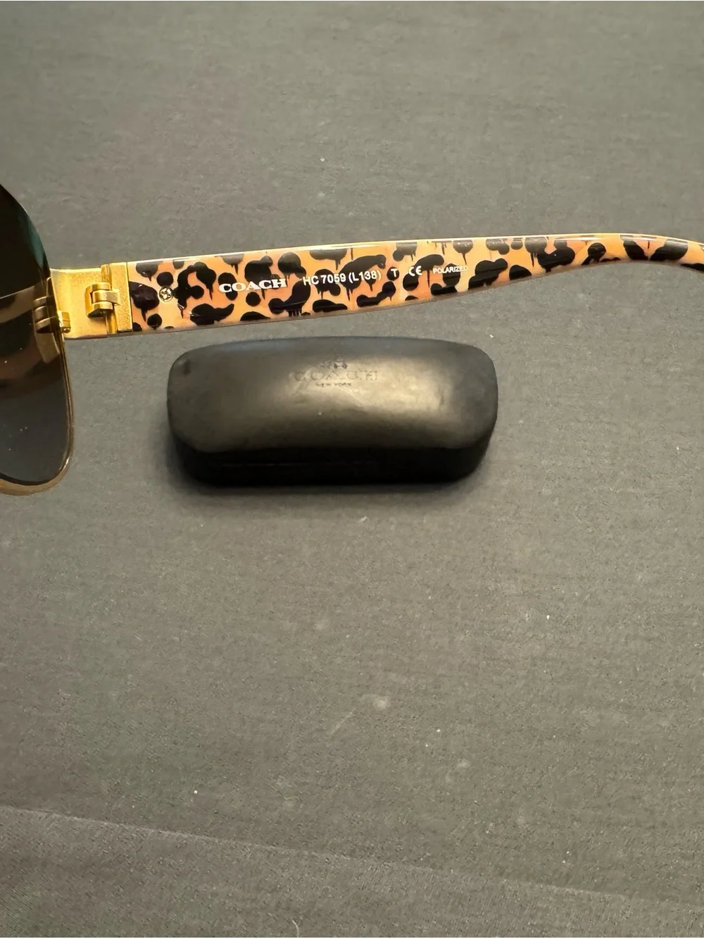 Coach Women’s Gold Frame Aviator Sunglasses with Tortoiseshell Lenses